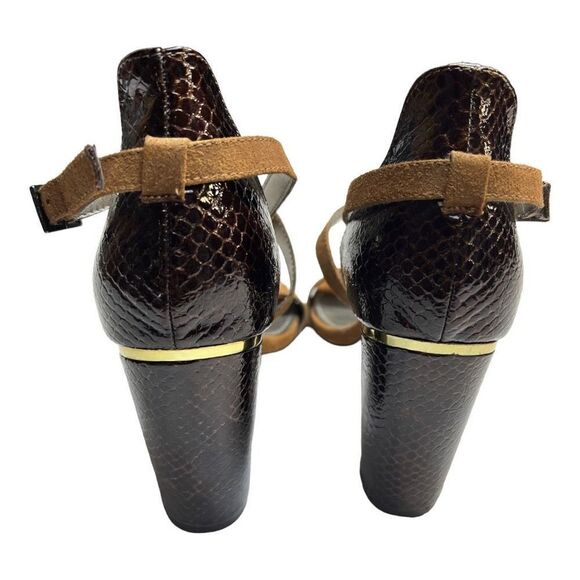 Ana high heels shoes size 7.5 M- brown fabric upper pre owned a new approach. - Picture 6 of 6